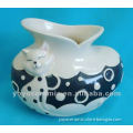 black and white cat decal ceramic flower vase
